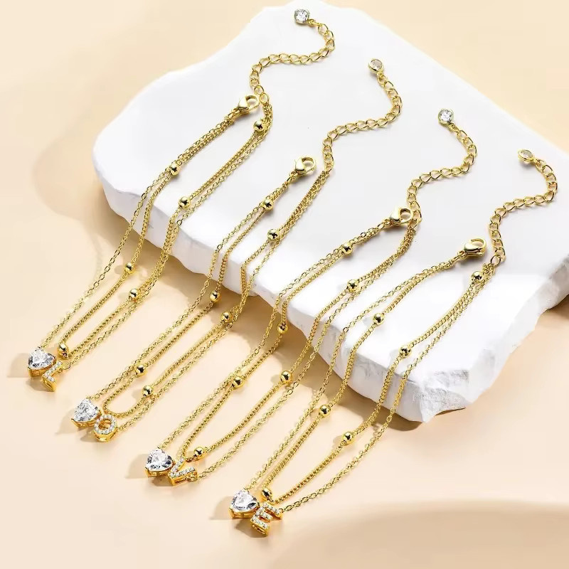 RUIYI Fußkette, 14 Karat vergoldet, Zirkonia, Damen - Bild 5