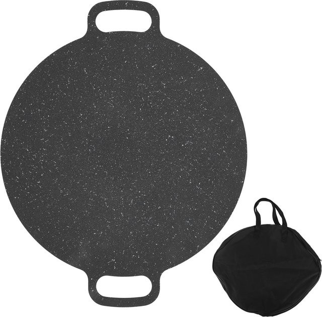 Aimo Runde BBQ Grillpfanne mit Antihaftbeschichtung in Grau inklusive Aufbewahrungstasche, Durchmesser: 41 cm - Bild 1