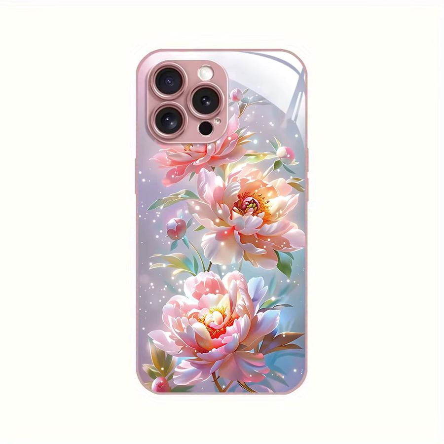 AKABEILA Handyhülle aus gehärtetem Glas mit Blumen-Design für Samsung Galaxy S26 Ultra S25 S24 S23 S22 S21 S20 Multicolor - Bild 4