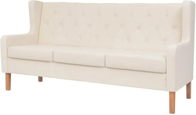 vidaXL 2-teiliges Sofa-Set Modell 2 in Cremeweiß, skandinavisches Design mit Stoffbezug und Massivholzrahmen, bestehend aus einem 3-Sitzer-Sofa und einem Sessel - Bild 1