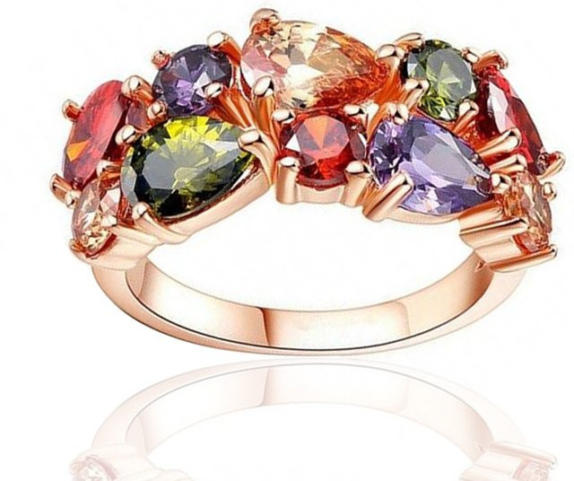Huitan Ring, Roségold, Zirkonia, Damen - Bild 1