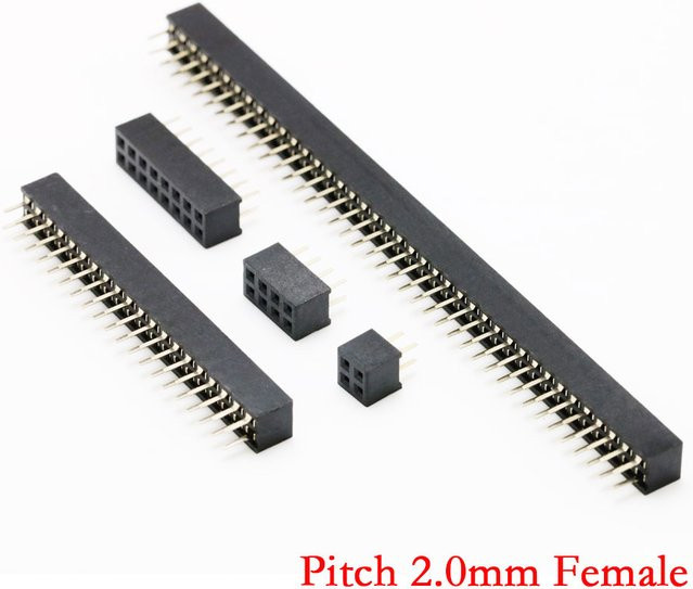 HPJF 10er Set Zweireihige Pin Buchse Header Buchse mit 2,0 mm Pitch in Schwarz - Bild 1
