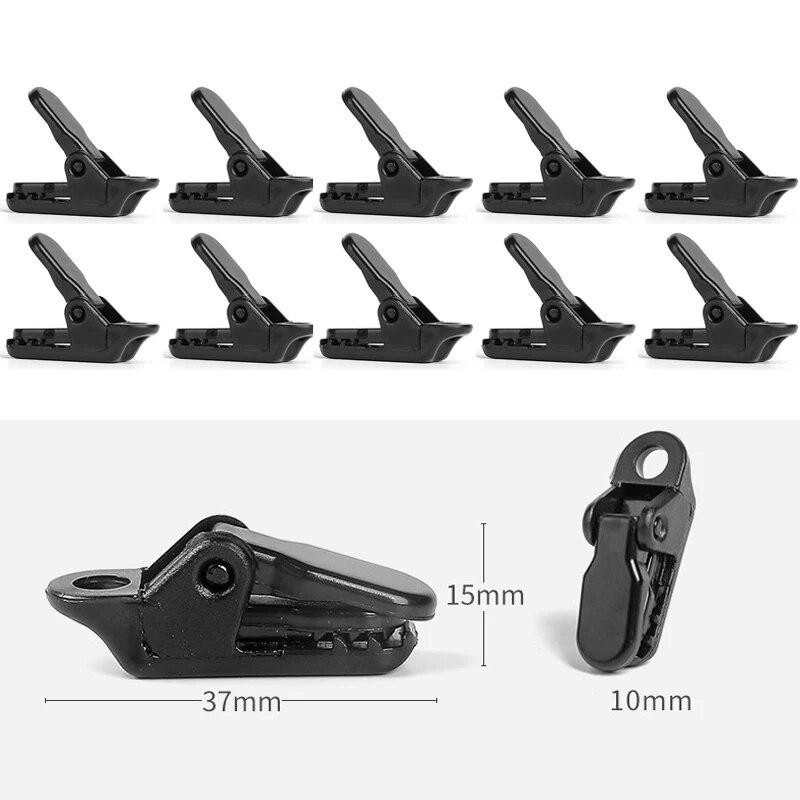 Binchi Outdoor-Plane Clips aus Polycarbonat in Schwarz, 10 Stück für Camping, Zelte und Markisen - Bild 3