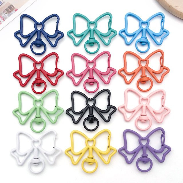 10 Stück Schmetterlings-Federschnallen mit offenen Ringen, Metall, Legierung - Bild 1