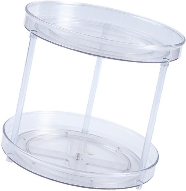mfySpace Drehbarer Organizer Transparent Doppelschichtig aus Acryl für Küche und Make-up als Lazy Susan - Bild 1