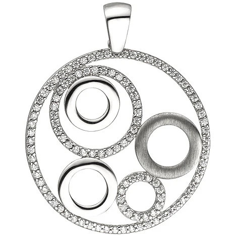 Colfem Anhänger rund, 925 Silber, Zirkonia, Unisex - Bild 1