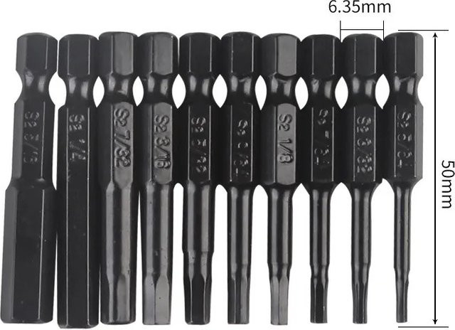 WEEKS 10-in-1 Magnetisches Bit-Set aus S2-Legiertem Stahl mit metrischem Sechskantschlüssel und Schnellspanner für elektrische Bohrmaschinen - Bild 1