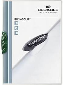 Durable Klemmmappe Swingclip DIN A4 aus Kunststoff, transparent/grün, 25 Stück - Bild 1