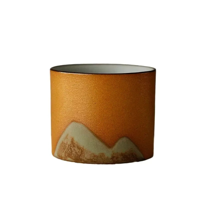 Handgezeichnete Teetasse in Bergform aus Keramik und Porzellan, Mehrfarbig, 50 ml - Bild 7