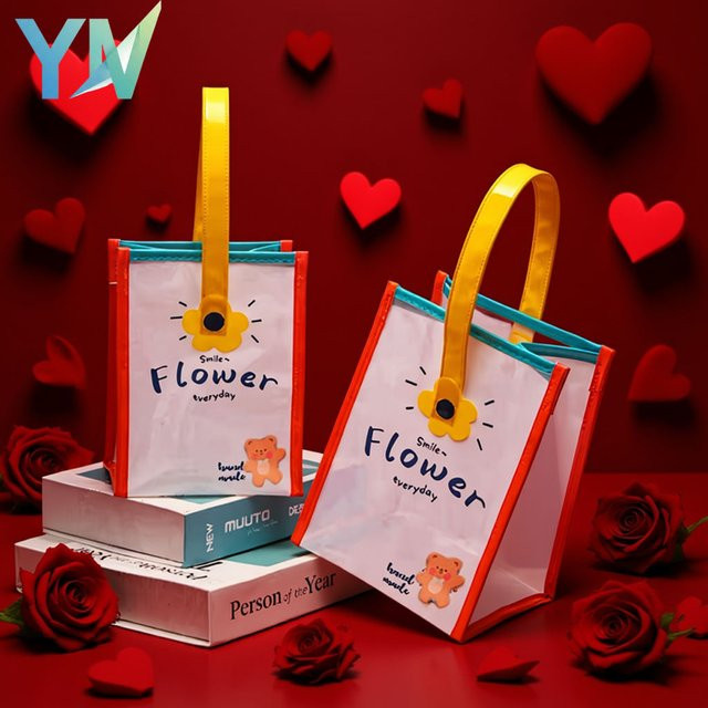 Transparente PVC-Einkaufstaschen mit Cartoon-Design als wasserdichte Geschenktüten für den Valentinstag - Bild 1