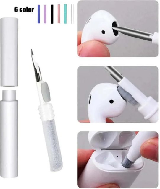 Reinigungskit für Bluetooth Kopfhörer wie AirPods Pro und Xiaomi Airdots 3 Pro in Weiß - Bild 1