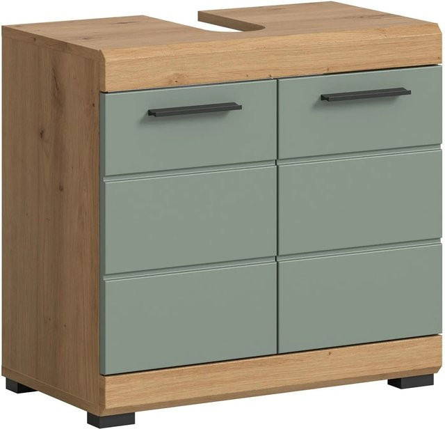 Waschbeckenunterschrank Scout von Xonox in Eiche Artisan Nachbildung und Salbei mit Türen, B/H/T: 60 x 56 x 34 cm - Bild 1