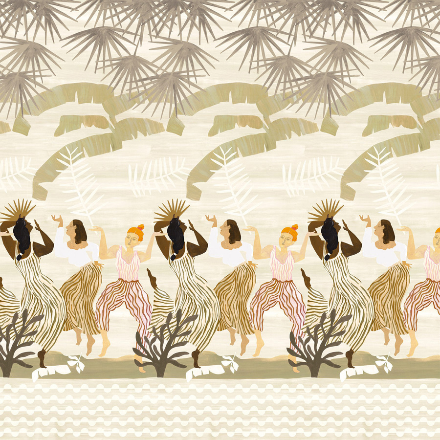 Chivasso Wallpaper Famous Friends Mural in Beige und Multicolour, Breite: 400 cm, Höhe: 400 cm - Bild 1