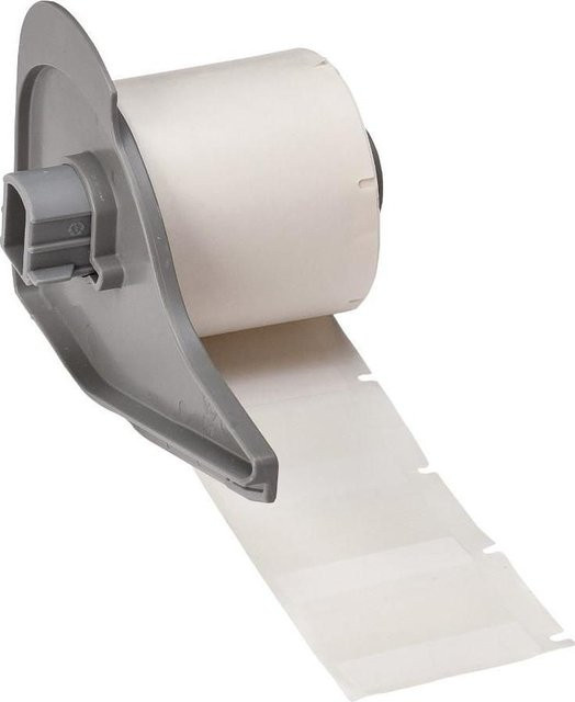 Brady M7-104-427 Selbstlaminierendes Vinyl-Kabelkennzeichnungsetikett Weiß/Transparent Matt, B: 38,10 mm, H: 9,53(25,40) mm, für Kabeldurchmesser 2,70 - 5,10 mm, Permanent, 250 Stück - Bild 1