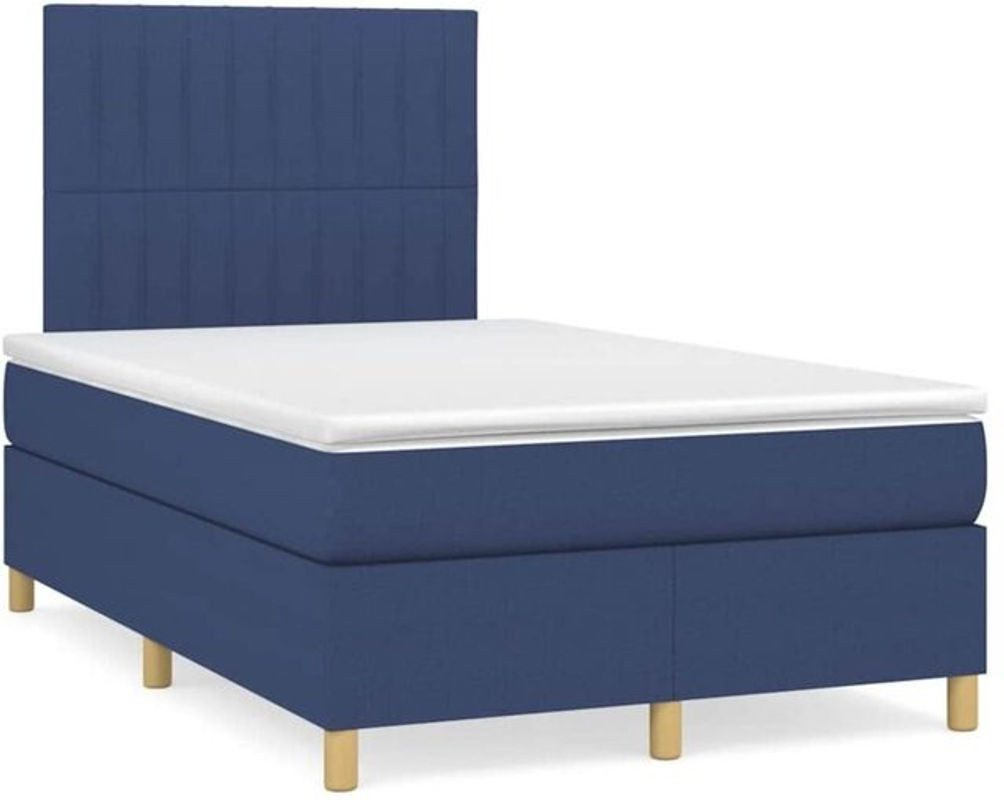 Vidaxl Boxspringbett mit Matratze aus Stoff in Blau, B/T/H: 190 x 120 x 118 cm - Bild 1