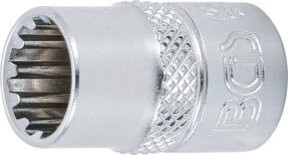BGS Steckschlüssel-Einsatz Gear Lock 10311 aus Chrom-Vanadium, Antrieb Innenvierkant 10 mm (3/8 Zoll), Schlüsselweite 11 mm, Silber - Bild 1