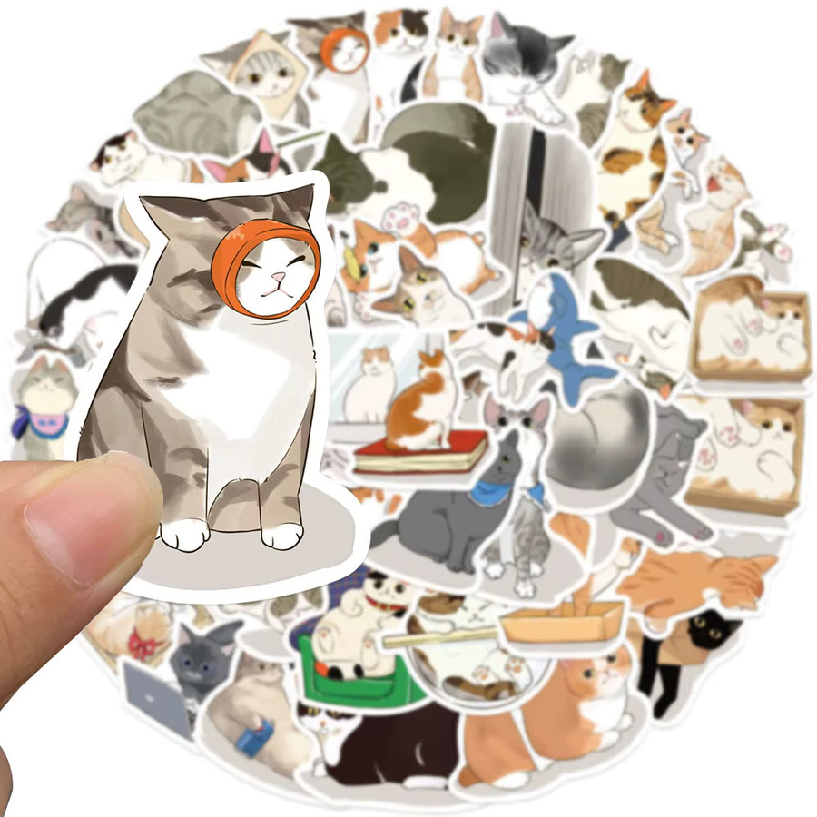 Rspctou Cartoon-Katzen-Aufkleber, multicolor, 10 Stück - Bild 2