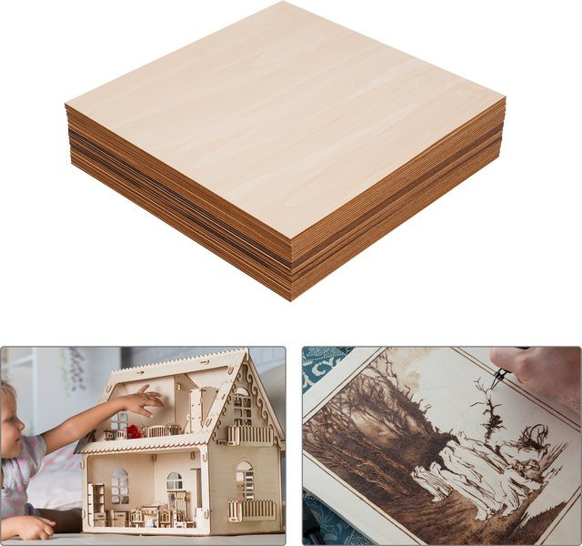 30 Stück Lindenholz Sperrholzplatten als Blankoholz für Heimdekoration, B/B: 40 x 40 cm, Dicke: 3 mm - Bild 1