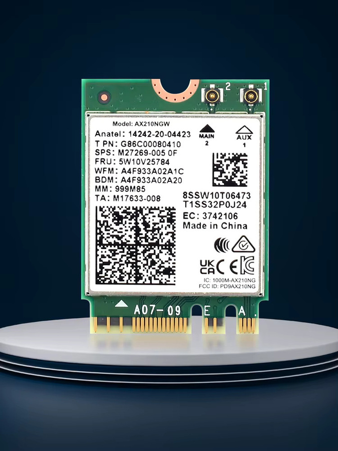 DERAPID WiFi 6E AX210 Wireless-Karte mit Bluetooth 5.3, Tri-Band 2,4 GHz/5 GHz/6 GHz, 5374 Mbit/s Hochgeschwindigkeits-Netzwerkadapter AX210NGW für Windows 10/11 - Bild 4