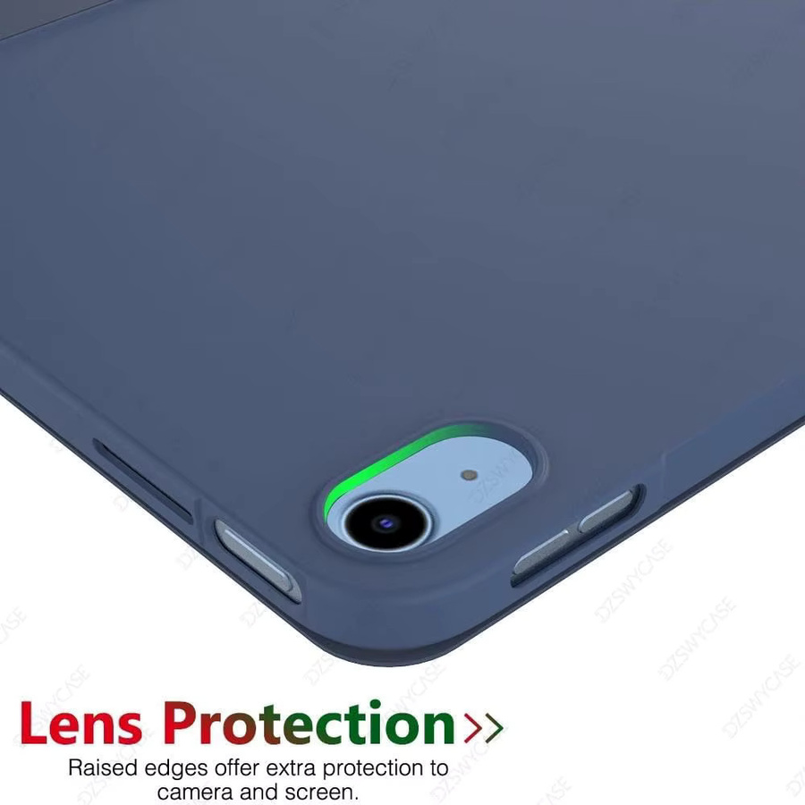 DZSWYCASE Silikonhülle für iPad Air 11 Zoll (M4, M3, M2) und iPad Air 5./4. Generation 10,9 Zoll mit Dreifach-Standfunktion und Auto-Wake/Sleep-Funktion in Schwarz oder Blau - Bild 2