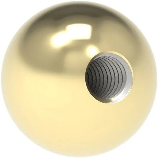 FeNau Messingkugel aus Edelstahl V2A mit Messingbeschichtung in Gold und Silber, Durchmesser: 12 mm, mit M4 Gewinde - Bild 1