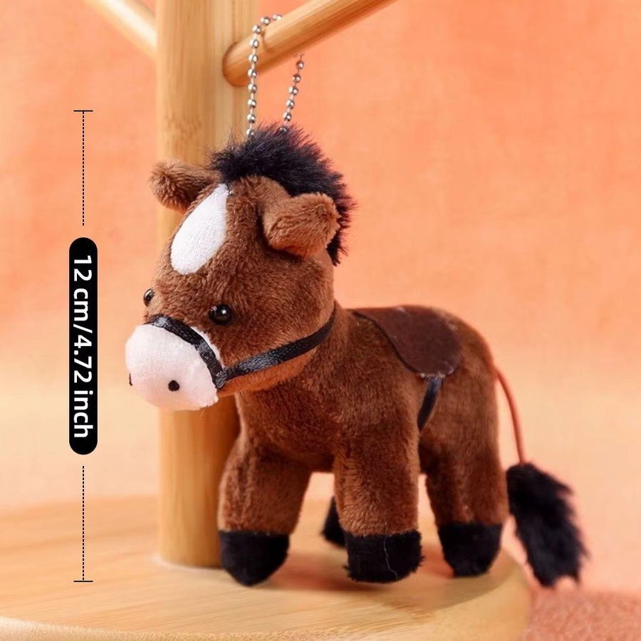 Pferd Plüsch Puppe, Langes Haar, 12 cm, Grau - Bild 2
