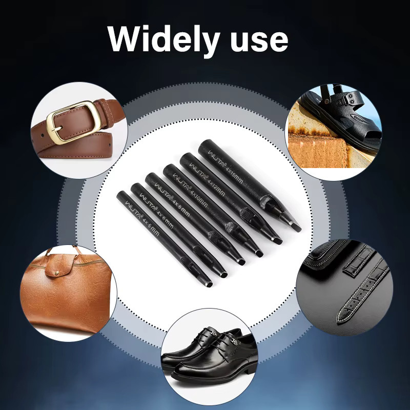 Wuta Basic Series Leder-Längsstanzer in Schwarz für ovale Löcher an Gürteln und Uhrenarmbändern aus Metall - Bild 5