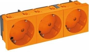 OBO Bettermann Steckdose STD-D3S ROR3 mit 3-fach Schutzkontakt in Orange - Bild 1