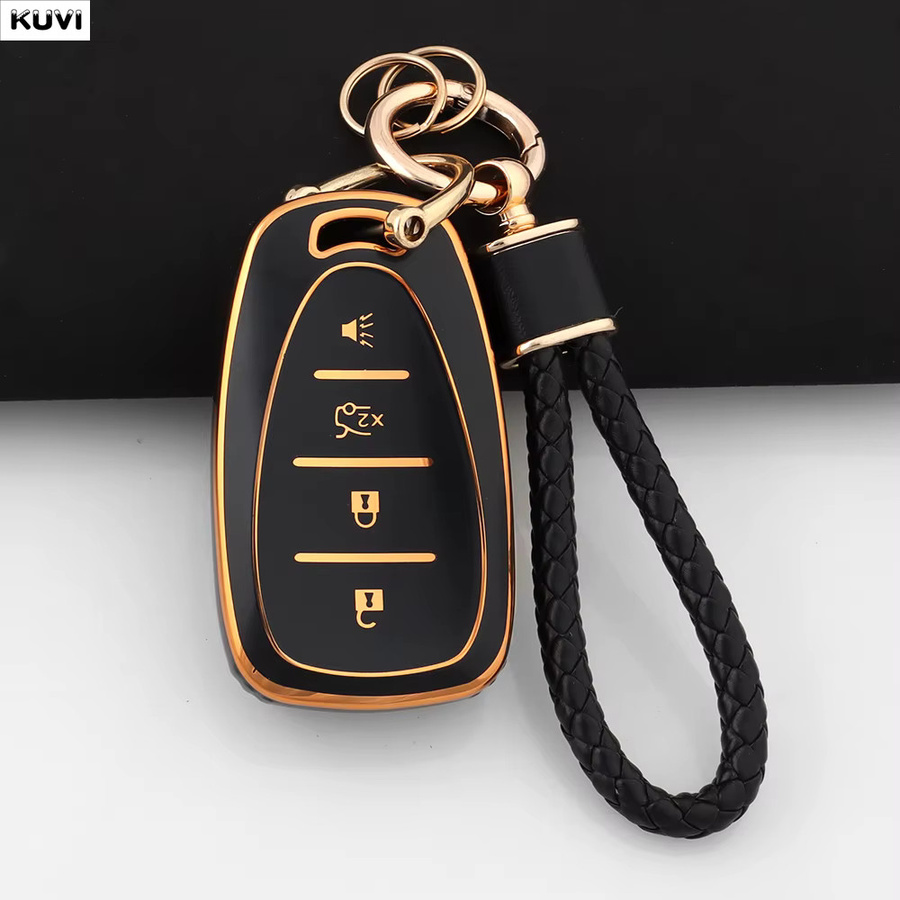 Kuvi Smart Key Hülle aus TPU für Chevrolet Camaro Cruze Malibu Equinox Onix Spark Sonic Volt in Schwarz - Bild 1