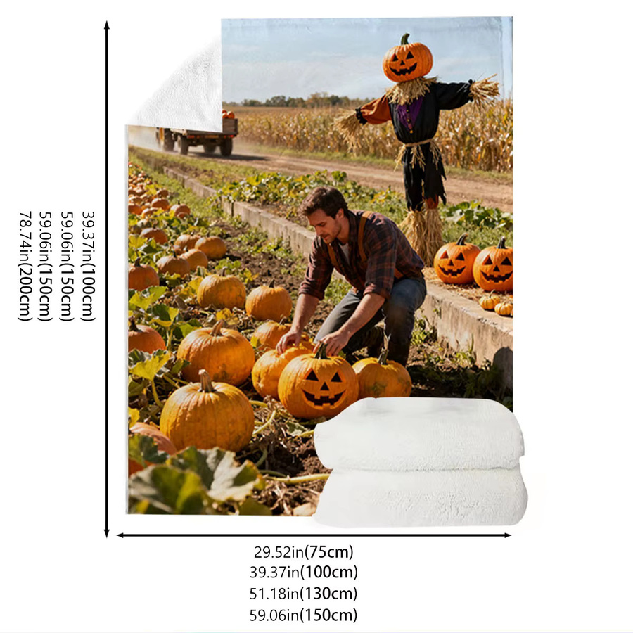 Personalisierte Halloween-Fotodecke von SRH aus weichem Flanell für Sofa und Bett, B/T/H: 100 x 75 x 1 cm - Bild 5