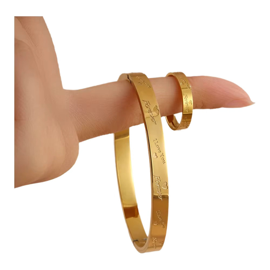 ZAKOL Armband Ring Set, Edelstahl, Gold, Unisex - Bild 5