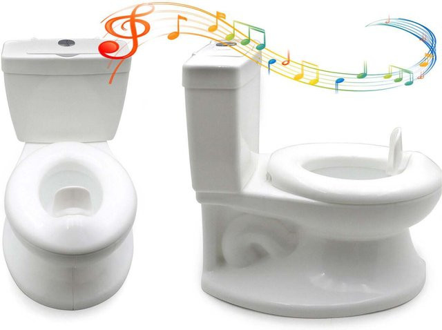 Tragbares und faltbares Kinder-Babytöpfchen aus PP-Material für das Toilettentraining in Pink und Weiß - Bild 1
