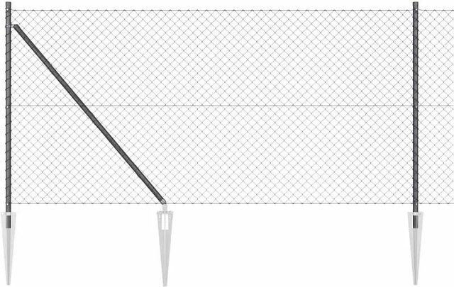 vidaXL Maschenzaun aus Stahl und PVC in Grau, 10 x 1 m, B/H: 100 x 100 cm (40 x 40 mm) - Bild 1