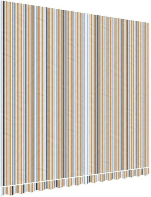 vidaXL Markisenbespannung aus Polyester, Blau-orange Mehrfarbig Gestreift, B x H: 4 x 3,5 m - Bild 1
