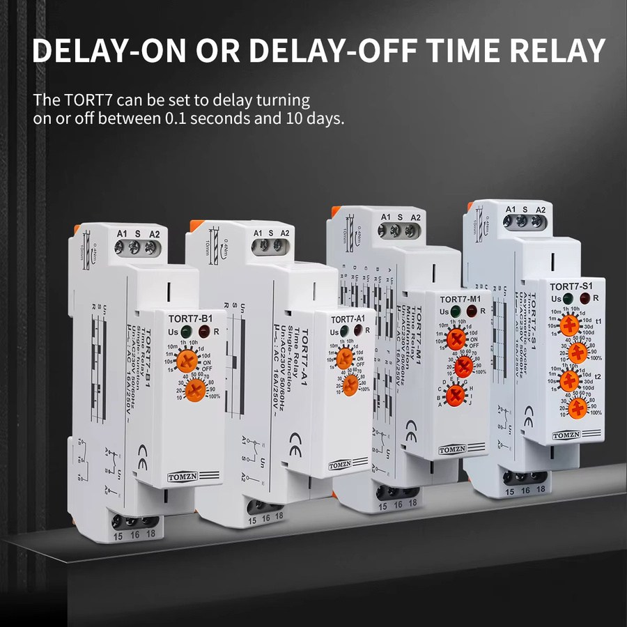TOMZN TORT7-Serie Multifunktions-Timer-Schalter 10in1 Asymmetrisches Zykler-Zeitrelais mit Delay-ON und Delay-OFF in Weiß - Bild 2