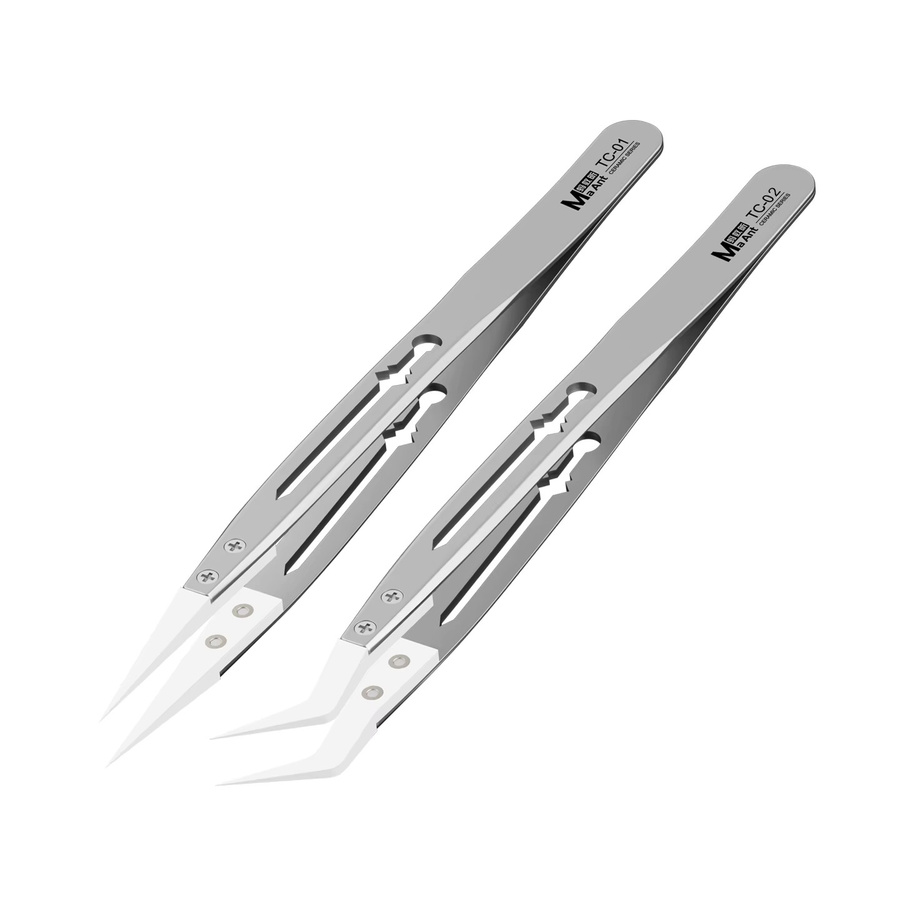 MaAnt TC-01 TC-02 Keramik-Isolierung Pinzette in Silber, antimagnetisch und antistatisch für präzise Telefonreparaturen - Bild 3