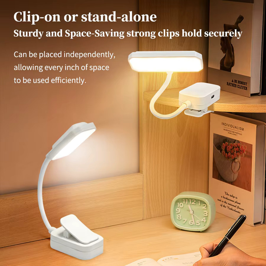 GGBEE LED-Tischlampe in Weiß, dimmbare und wiederaufladbare Leselampe mit Touch-Bedienung und Augenschutz für das Schlafzimmer - Bild 5