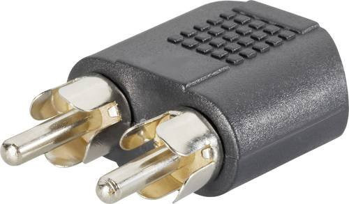 SpeaKa Professional SP-7869756 Audio Y-Adapter Schwarz mit 2x Cinch-Stecker und 1x 3,5 mm Klinkenbuchse - Bild 1