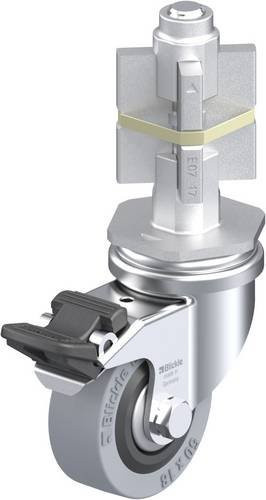 Blickle Lenkrolle 751145 LRA-VPA 50G-FI-FA-E07 mit Feststeller, Rad-Durchmesser: 50 mm, Tragfähigkeit: 40 kg, Farbe: Grau/Schwarz/Silber - Bild 1