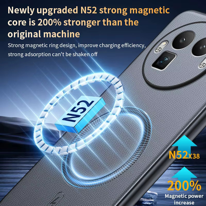 Magnetische Leder-Schutzhülle für OPPO Realme GT 8 Pro und GT8 in Schwarz mit MagSafe-Unterstützung und mattem Finish - Bild 2