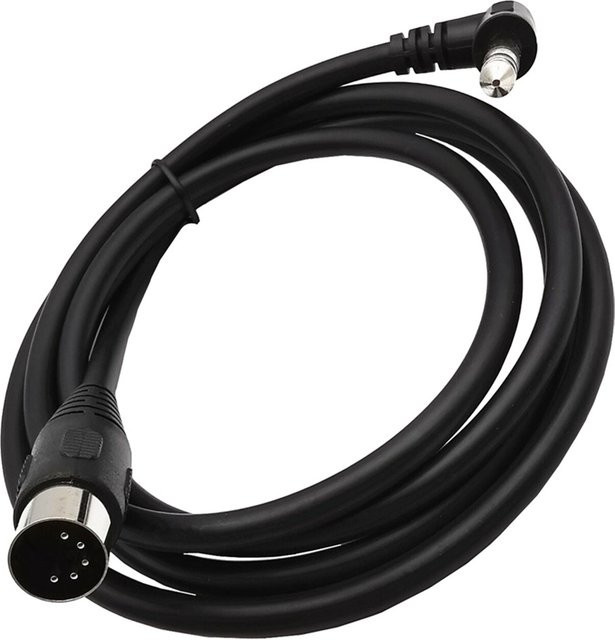 Monoprice Stereo-Audiokabel mit 90-Grad-Winkel MIDI DIN 5-Pin auf 6,35 mm Klinke, Schwarz, Länge: 150 cm - Bild 1