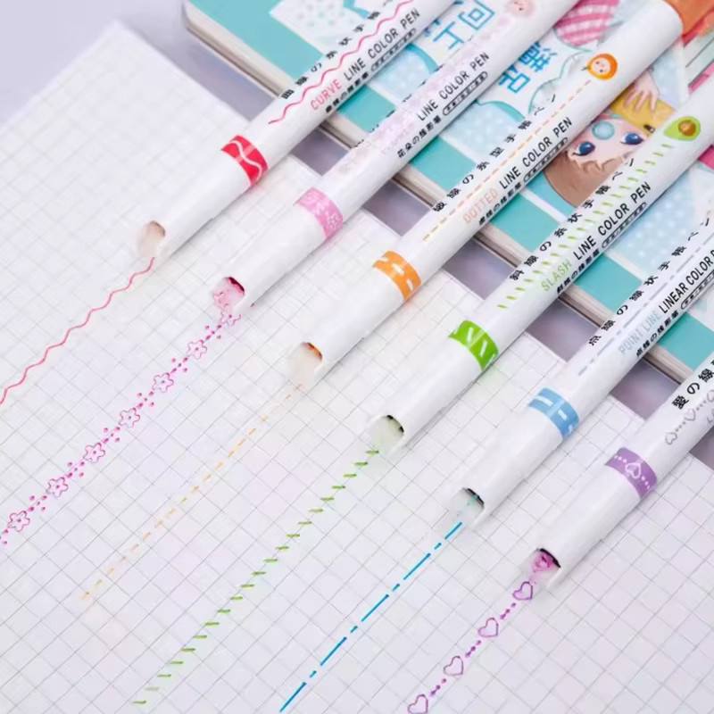 ZYF 6 Stück Blumenförmige Konturstifte in Multicolour für Schule und Büro - Bild 2