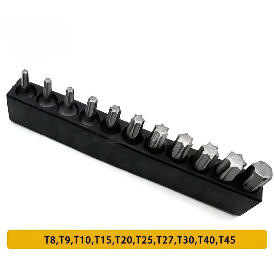 Probon Schraubendreher-Bit-Set aus S2/CR-V in Schwarz mit Kreuz, Sechskant, Torx und Halter für elektrische Schraubendreher, 25 mm - Bild 2