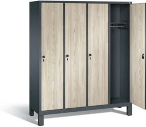 C+P Garderobenschrank Evolo mit Front in Sen-Esche und Korpus in Anthrazitgrau, H x B x T: 185 x 159 x 50 cm - Bild 1