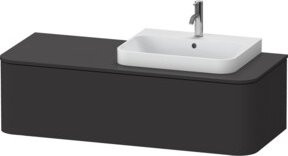 Duravit Waschtischunterschrank Happy D.2 Plus ohne Aufsatz, Wandhängend, Grau Matt, B/T/H: 130 x 35,4 x 55 cm, Rechtsausführung - Bild 1