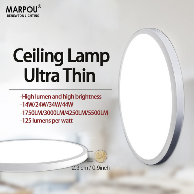 MARPOU Ultra dünne Deckenleuchte in Weiß, dimmbar, modernes LED Panel für Innenräume - Bild 1