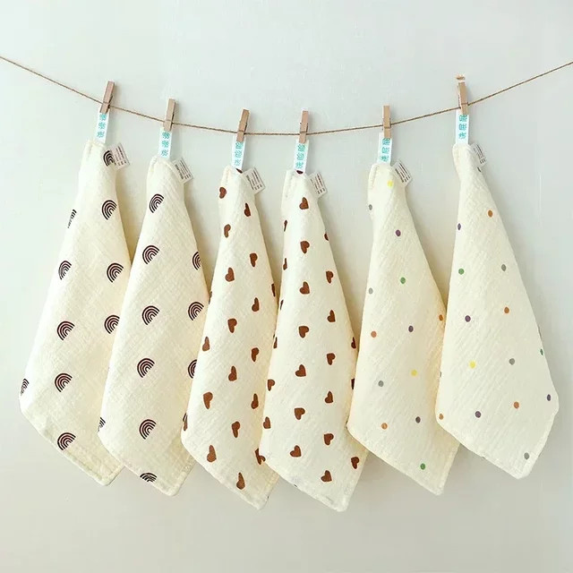 DANIVIVI Baby Handtuch Set aus Baumwolle Musselin, 6er Set weiche Gaze Gesichtstücher für Neugeborene und Kinder, B/B: 25 x 25 cm - Bild 1