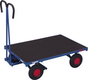 VARIOfit Handpritschenwagen mit Luftbereifung in Blau, B/T: 120 x 80 cm, Traglast 700 kg - Bild 1