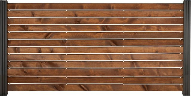 GartenLand Rhombus Holz Zaun Craftwood aus skandinavischer Kiefer in Braun, Sichtschutz mit Rhombus-Profil, B: 180 cm, H: 87 cm - Bild 1