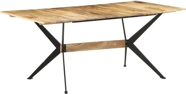 vidaXL Esstisch aus Mango-Massivholz in Braun im Industrie-Stil, B/T/H: 180 x 90 x 76 cm - Bild 1